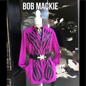 Bob Mackie Purple Blazer with Black Details